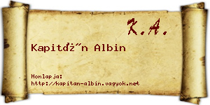 Kapitán Albin névjegykártya